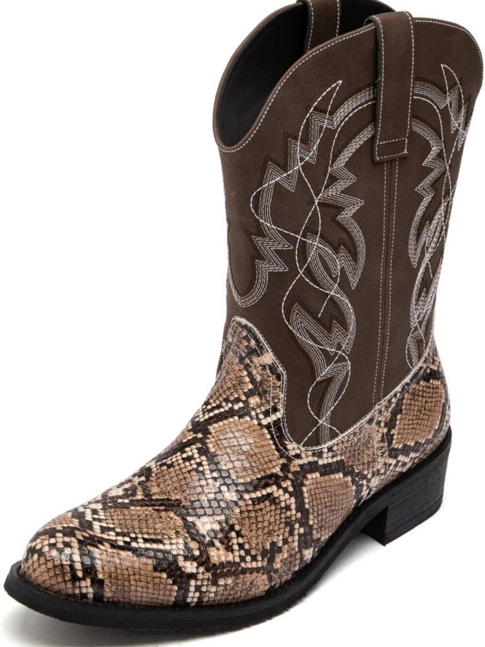 Stylish Faux Snakeskin Men's Cowboy Western Boots | Trendy & Durable Footwear